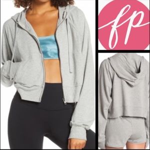 Free People Movement Sting Like A Bee Gray Hoodie Sweatshirt Medium